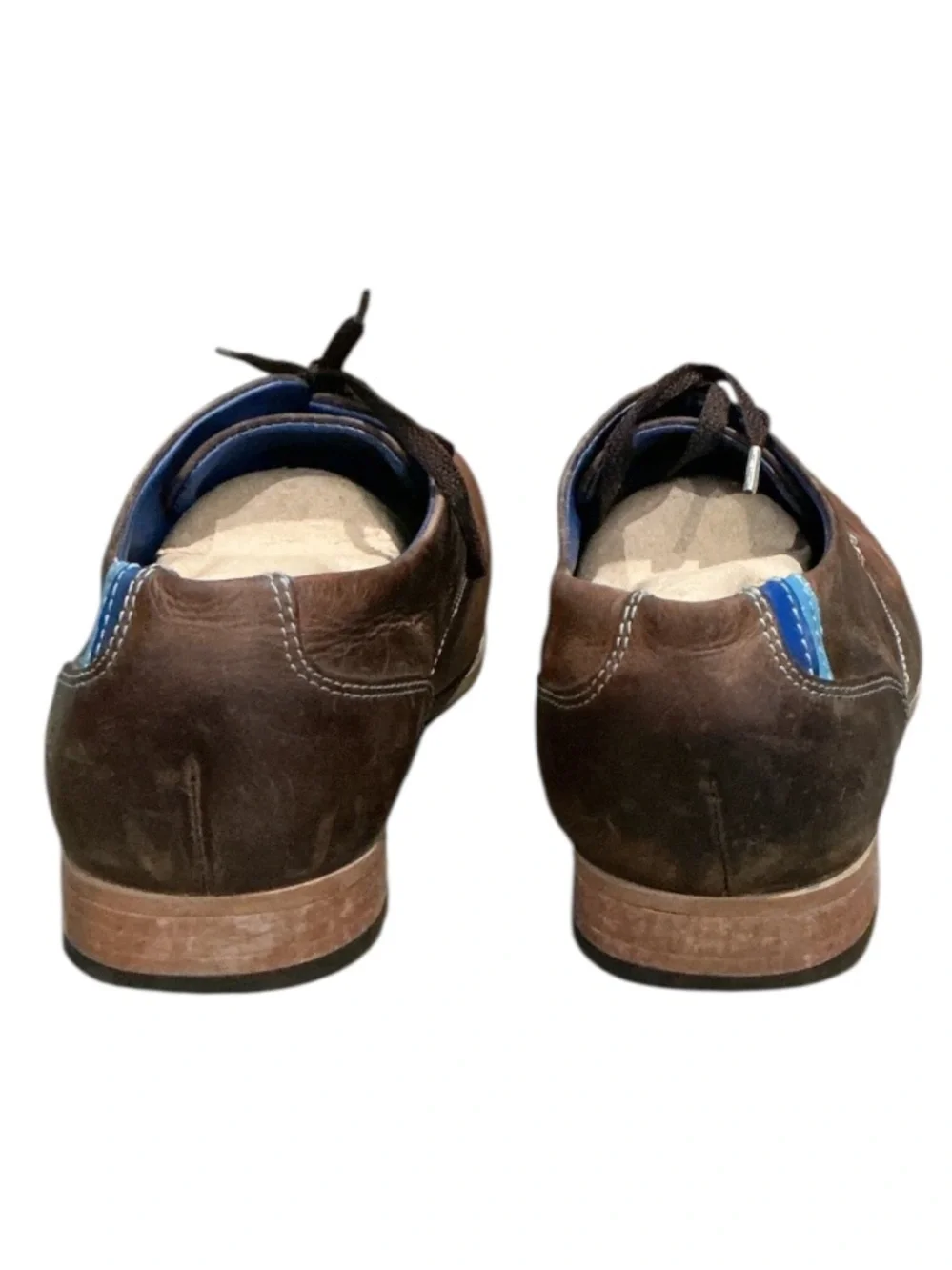 Authentic John Fluevog brown leather derby Oxford men’s lace up shoes sz 7